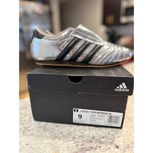 Adidas Taekwondo W Shoes Silver Black Stripes Women's Size 9 JH9664